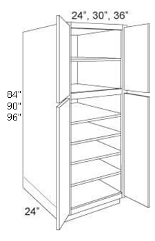 Pantry Cabinet 24" Deep 4 Door