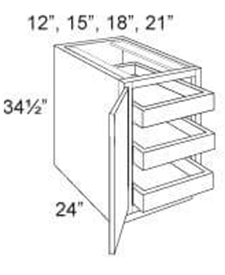 Base Cabinet Full Height 3 ROT 1 Door